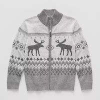 Thereabouts Little & Big Kid Boys Mock Neck Long Sleeve Zipper Cardigan