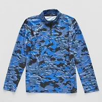 Xersion Little & Big Kid Boys Mock Neck Long Sleeve Moisture Wicking T-Shirt