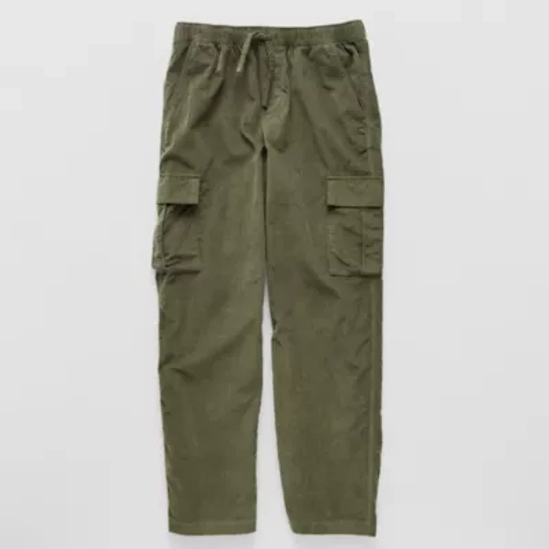 Thereabouts Corduroy Pull-On Little & Big Kid Boys Adjustable Waist Straight Cargo Pant