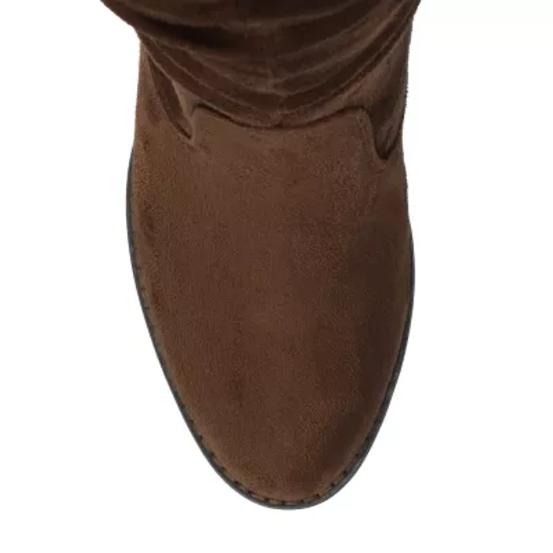 Journee Collection Womens Kaison Extra Wide Calf Stacked Heel Over the Knee Boots