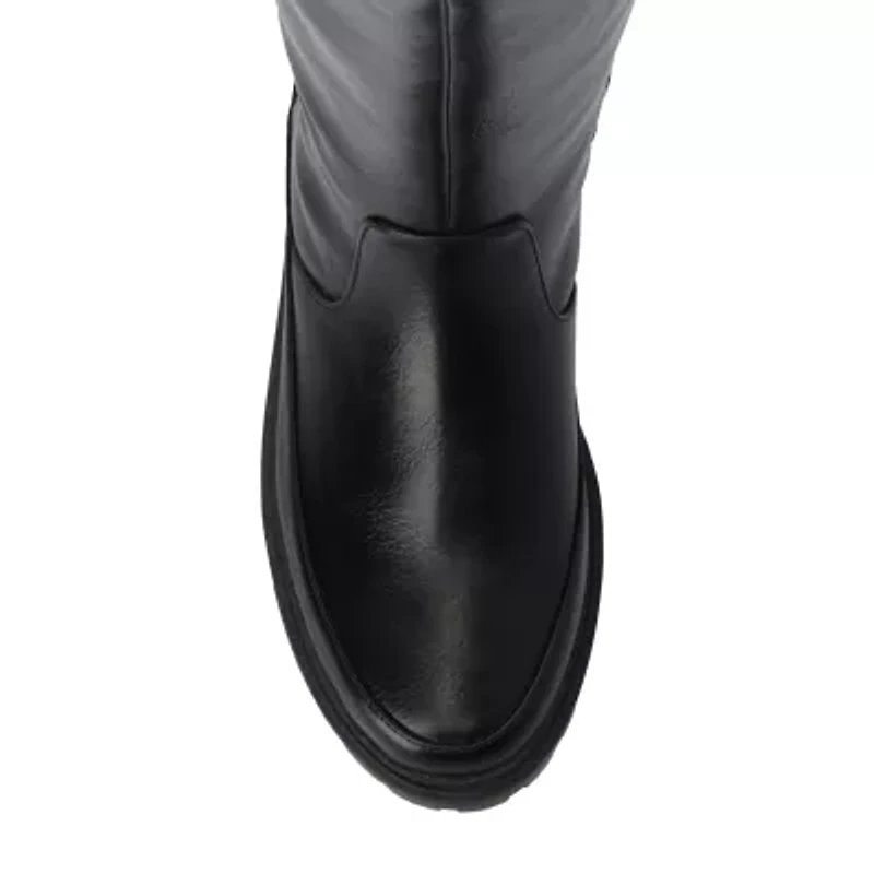 Journee Collection Womens Zemmie-Wc Wide Calf Block Heel Dress Boots