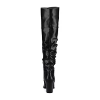Journee Collection Womens Kaison Wide Calf Stacked Heel Over the Knee Boots