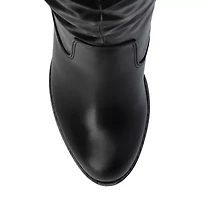 Journee Collection Womens Kaison Wide Calf Stacked Heel Over the Knee Boots