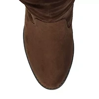 Journee Collection Womens Kaison Stacked Heel Over the Knee Boots