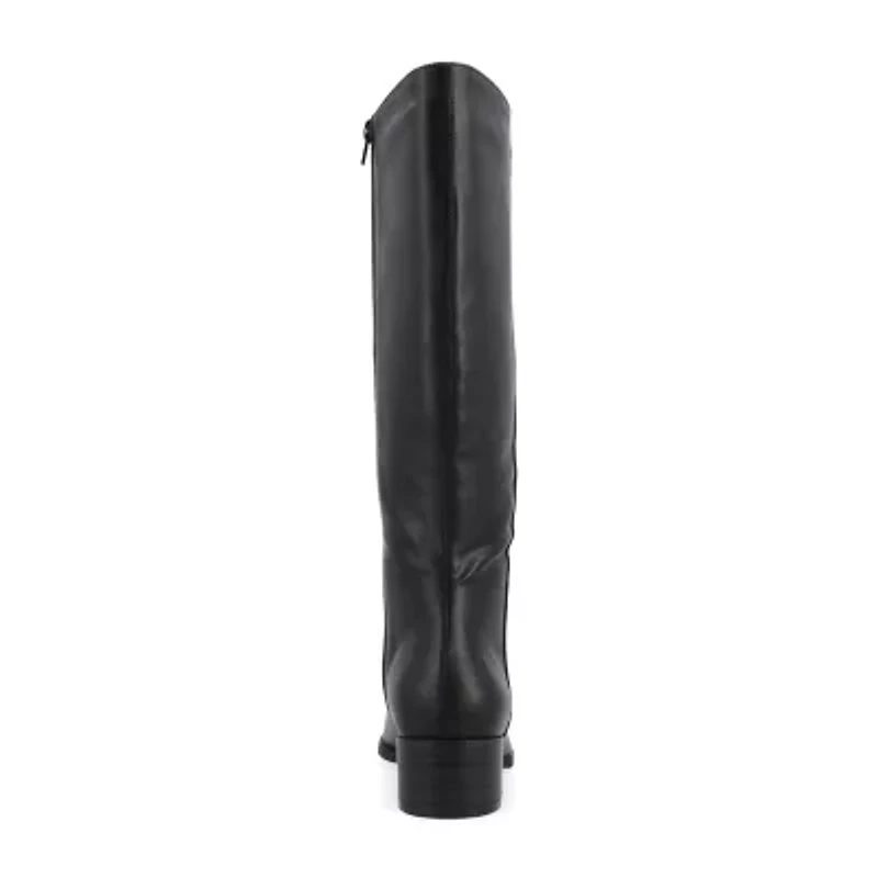 Journee Collection Womens Extra Wide Calf Stacked Heel Dress Boots