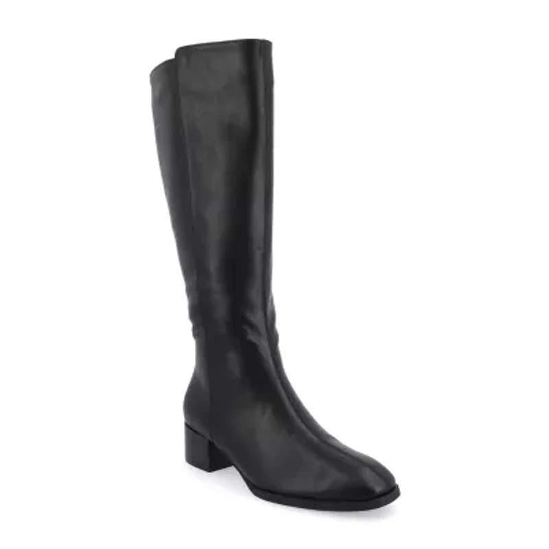 Journee Collection Womens Extra Wide Calf Stacked Heel Dress Boots