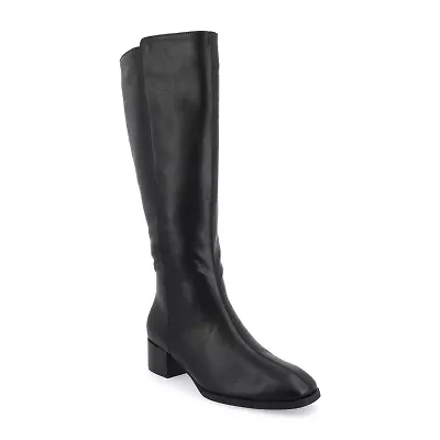 Journee Collection Womens Extra Wide Calf Stacked Heel Dress Boots