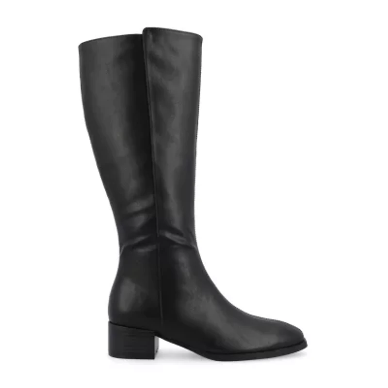 Journee Collection Womens Extra Wide Calf Stacked Heel Dress Boots