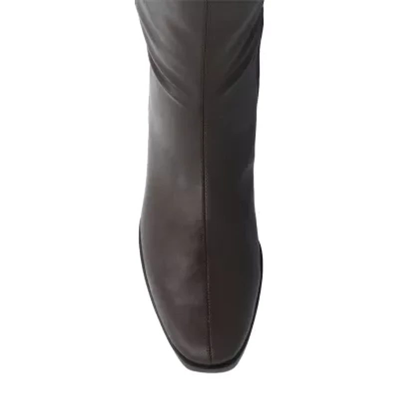 Journee Collection Womens Wide Calf Stacked Heel Dress Boots