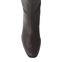 Journee Collection Womens Wide Calf Stacked Heel Dress Boots