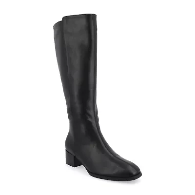 Journee Collection Womens Wide Calf Stacked Heel Dress Boots