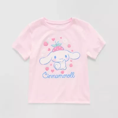 Cinnamoroll Little & Big Kid Girls Crew Neck Short Sleeve Regular Fit Graphic T-Shirt