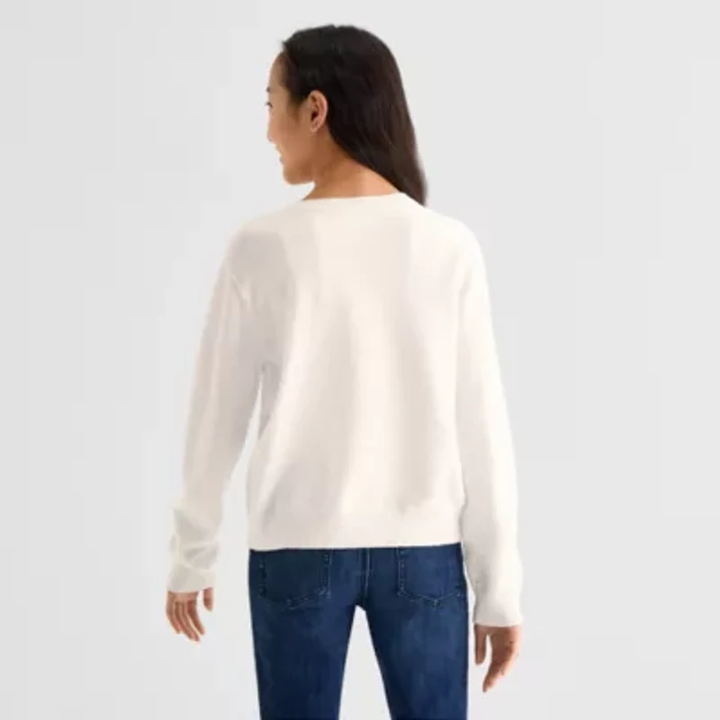 Thereabouts Little & Big Kid Girls Crew Neck Long Sleeve Pullover Sweater