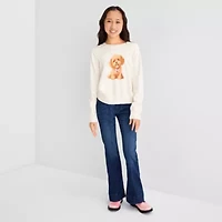 Thereabouts Little & Big Kid Girls Crew Neck Long Sleeve Pullover Sweater