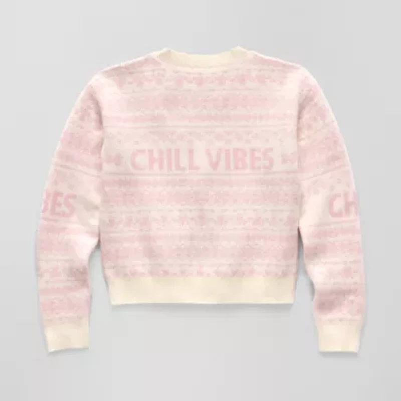 Thereabouts Little & Big Kid Girls Crew Neck Long Sleeve Pullover Sweater