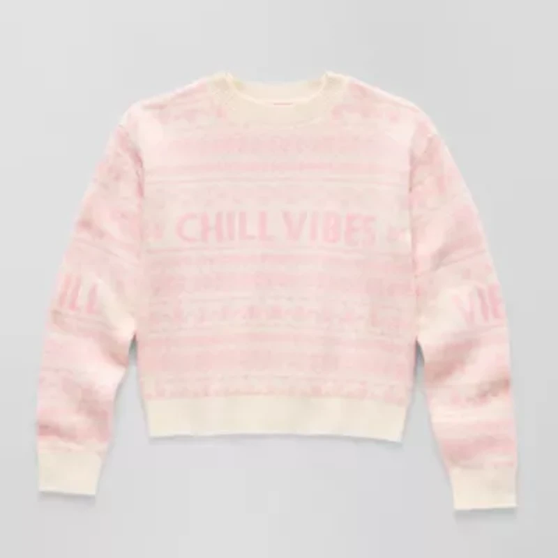 Thereabouts Little & Big Kid Girls Crew Neck Long Sleeve Pullover Sweater