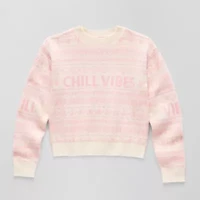 Thereabouts Little & Big Kid Girls Crew Neck Long Sleeve Pullover Sweater