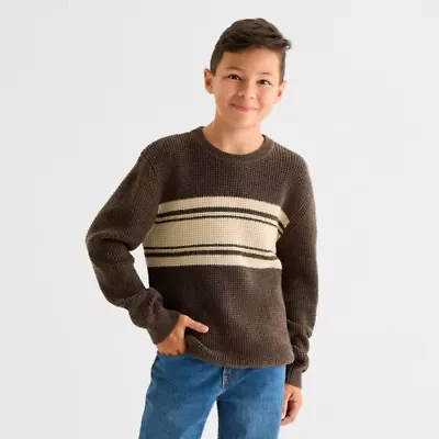 Thereabouts Little & Big Kid Boys Crew Neck Long Sleeve Pullover Sweater