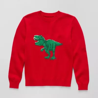 Thereabouts Little & Big Kid Boys Crew Neck Long Sleeve Pullover Sweater