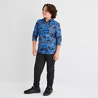 Xersion Little & Big Kid Boys Mock Neck Long Sleeve Moisture Wicking T-Shirt