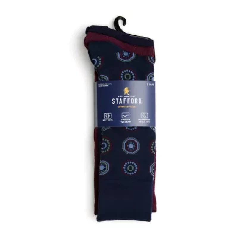 Stafford Super Soft Lux Mens 3 Pair Crew Socks