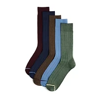 Stafford Casual Dress Cotton Mens 5 Pair Crew Socks