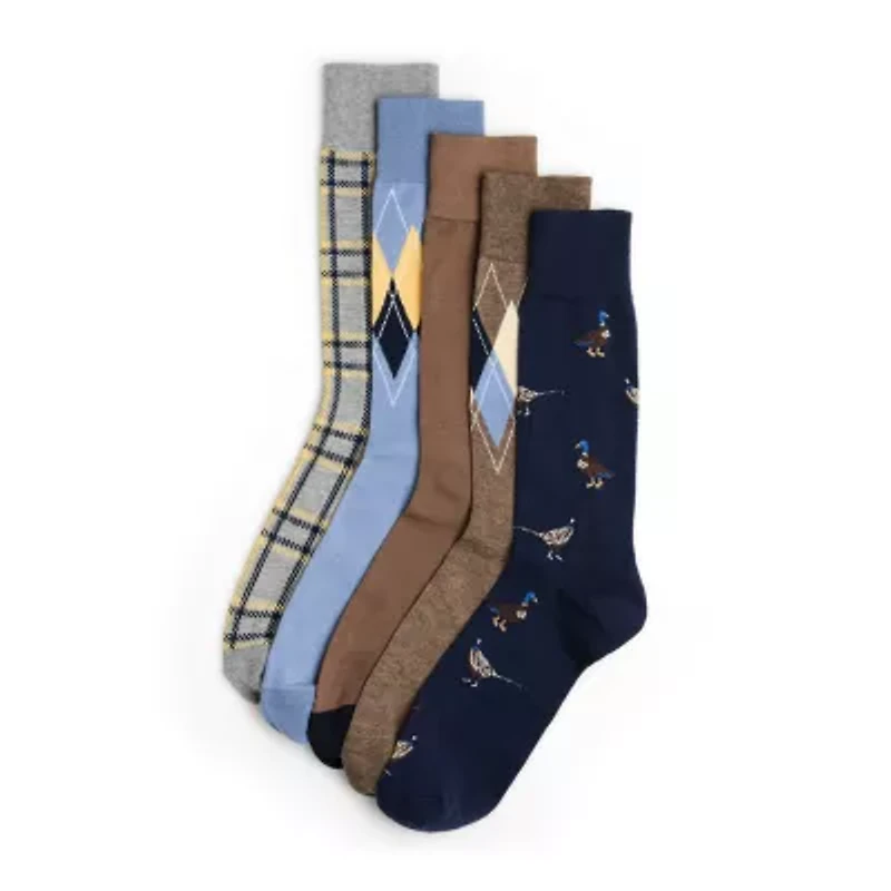Stafford Casual Dress Mens 5 Pair Crew Socks