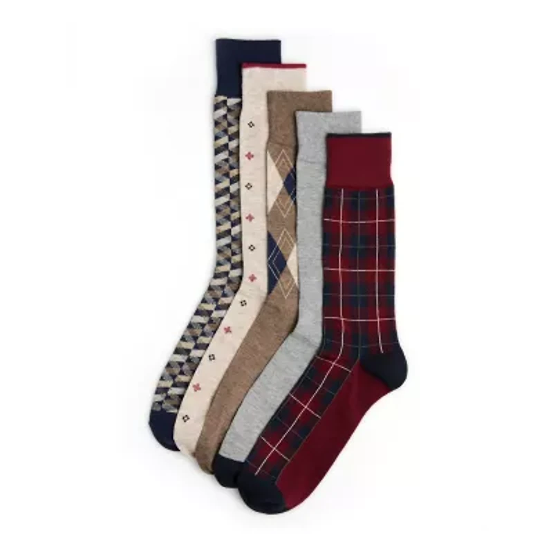 Stafford Casual Dress Mens 5 Pair Crew Socks