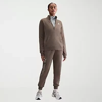 Nike Club Womens Mock Neck Long Sleeve Active Quarter-Zip Pullover