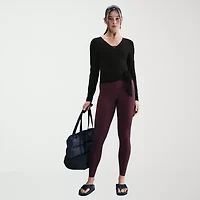Nike Womens Y Neck Long Sleeve Wrap Shirt