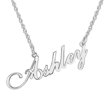 Personalized 14K Gold Over Sterling Silver Script Name Necklace