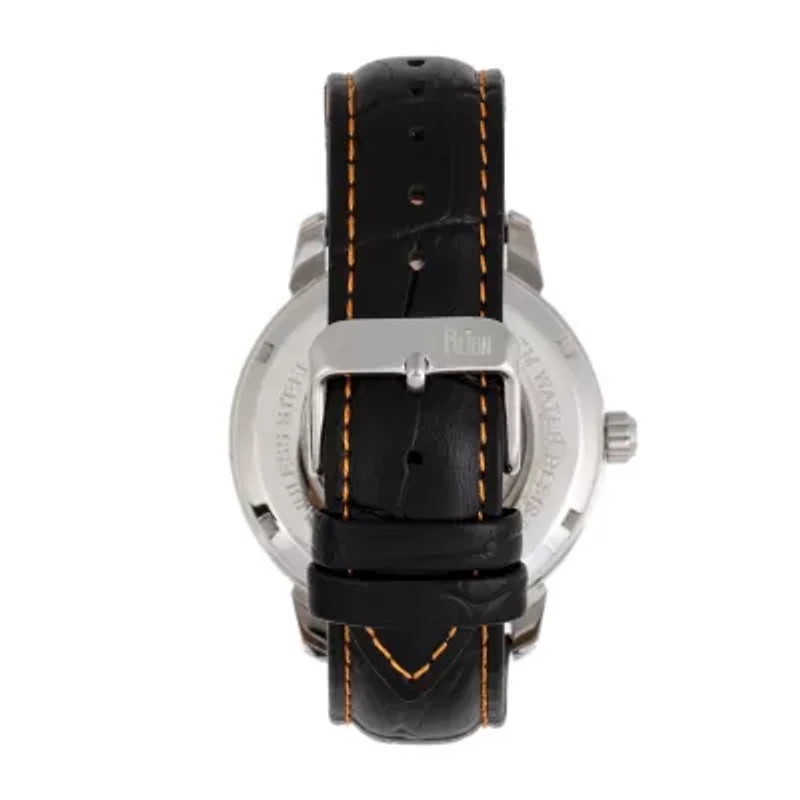 Reign Mens Automatic Black Leather Strap Watch Reirn5902