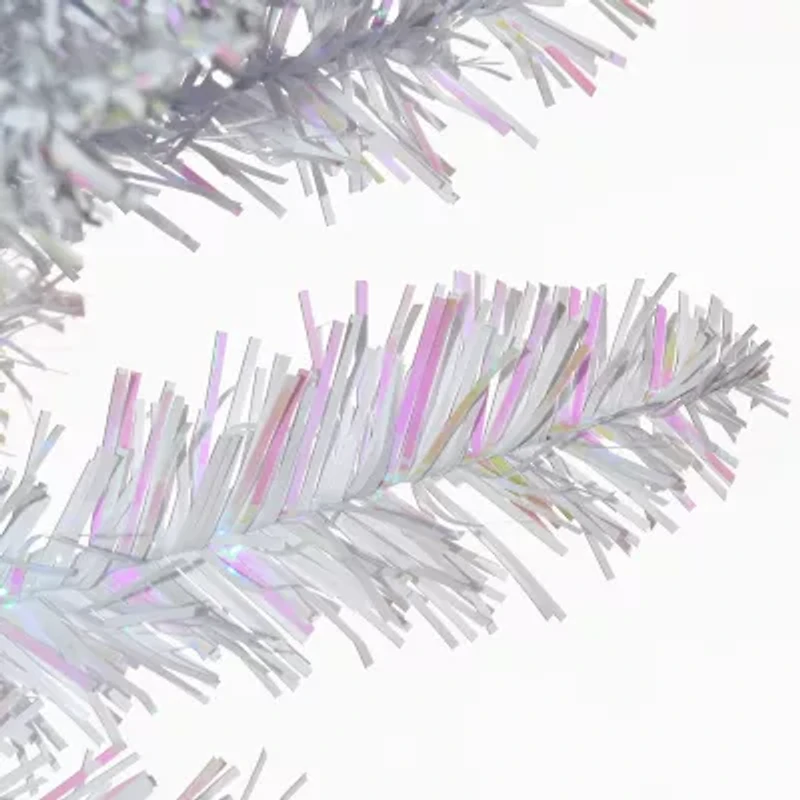 National Tree Co. White Iridescent Tinsel 6 Foot Christmas Tree