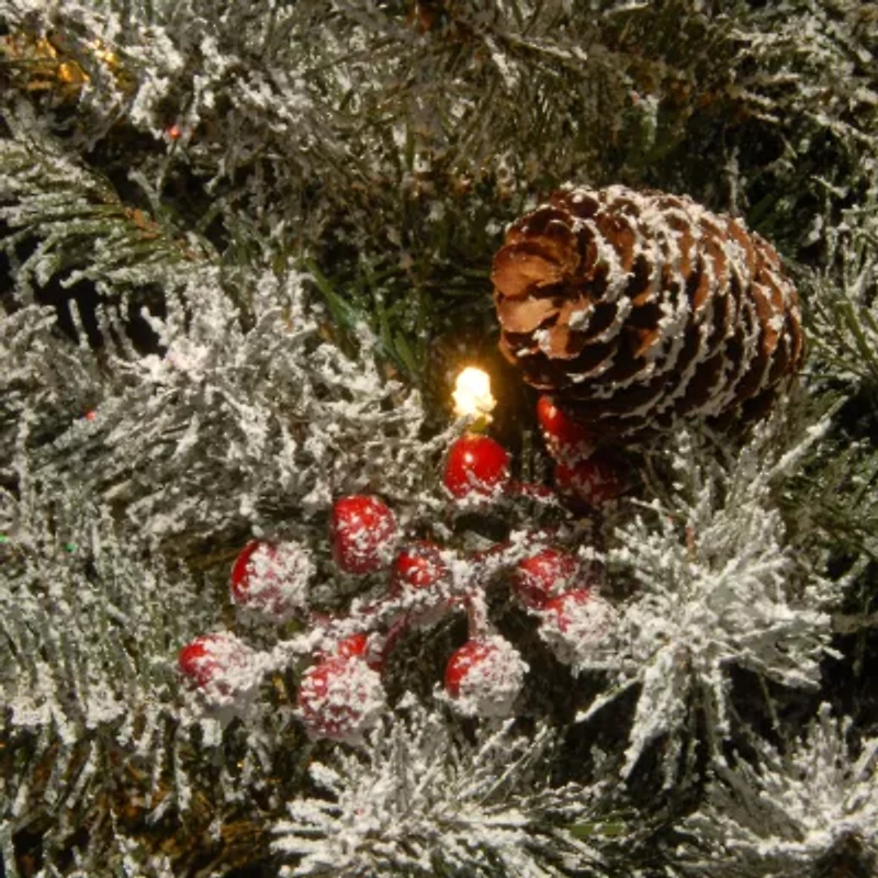 National Tree Co. Dunhill Fir 2 Foot Pre-Lit Flocked Fir Christmas Tree