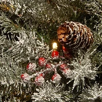 National Tree Co. Dunhill Fir 2 Foot Pre-Lit Flocked Fir Christmas Tree