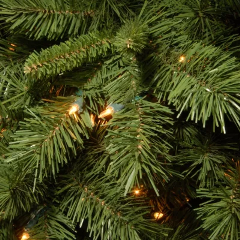 National Tree Co. Lehigh Valley Pine Slim Hinged 7 1/2 Foot Pre-Lit Pine Christmas Tree