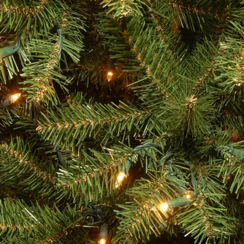 National Tree Co. Aspen Spruce Hinged 7 1/2 Foot Pre-Lit Spruce Christmas Tree