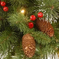 National Tree Co. Crestwood Spruce 5 Foot Pre-Lit Flocked Spruce Christmas Tree