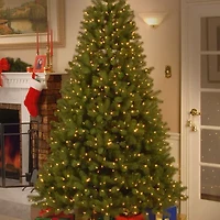National Tree Co. Downswept Douglas Fir Hinged 7 1/2 Foot Pre-Lit Fir Christmas Tree