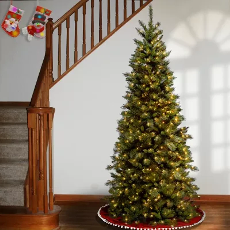 National Tree Co. Tiffany Slim Fir 7 1/2 Foot Pre-Lit Fir Christmas Tree