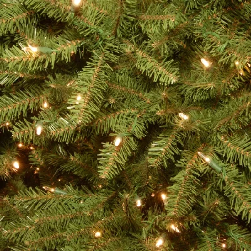 National Tree Co. Dunhill Slim Fir Hinged 7 1/2 Foot Pre-Lit Fir Christmas Tree