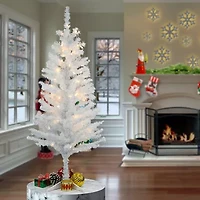 National Tree Co. White Iridescent 4 Foot Pre-Lit Christmas Tree
