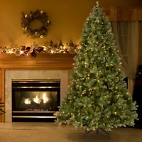 National Tree Co. Downswept Douglas Fir Hinged Foot Pre-Lit Fir Christmas Tree