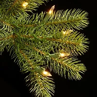 National Tree Co. Downswept Douglas Fir Hinged Foot Pre-Lit Fir Christmas Tree