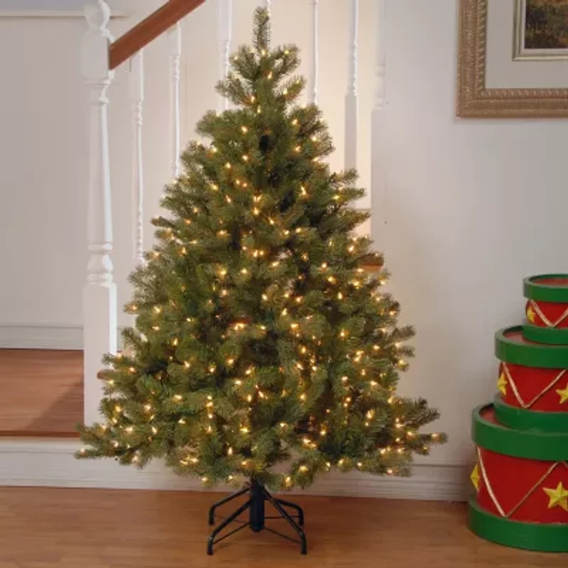 National Tree Co. Downswept Douglas Fir Hinged 1/2 Foot Pre-Lit Fir Christmas Tree