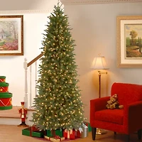 National Tree Co. Jersey Fraser Pencil Slim 7 1/2 Foot Pre-Lit Fir Christmas Tree