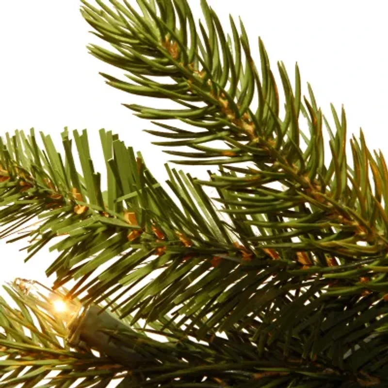 National Tree Co. Grande Fir Hinged 7 1/2 Foot Pre-Lit Fir Christmas Tree