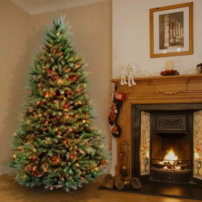 National Tree Co. Dunhill Fir Hinged 6 1/2 Foot Pre-Lit Fir Christmas Tree