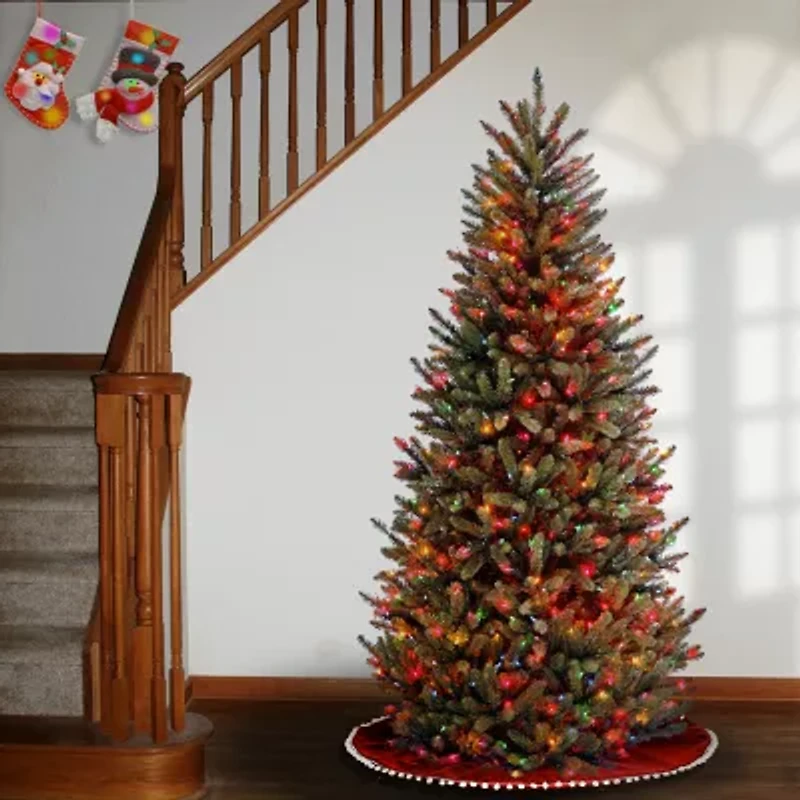 National Tree Co. Natural Fraser Slim Fir Hinged 7 1/2 Foot Pre-Lit Fir Christmas Tree