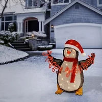 National Tree Co. Fabric Penguin Holding Sign Christmas Figurine